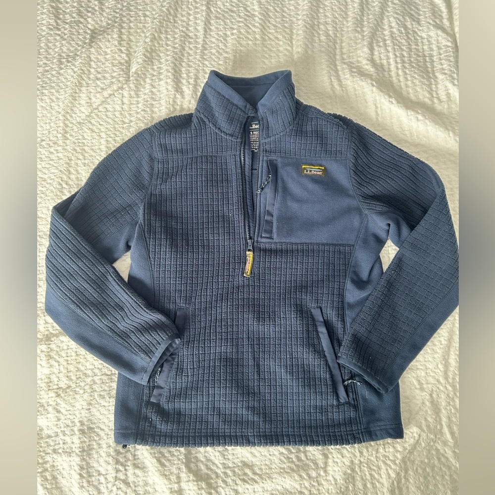 LL Bean Mens Windproof Fleece Quarter Zip - S